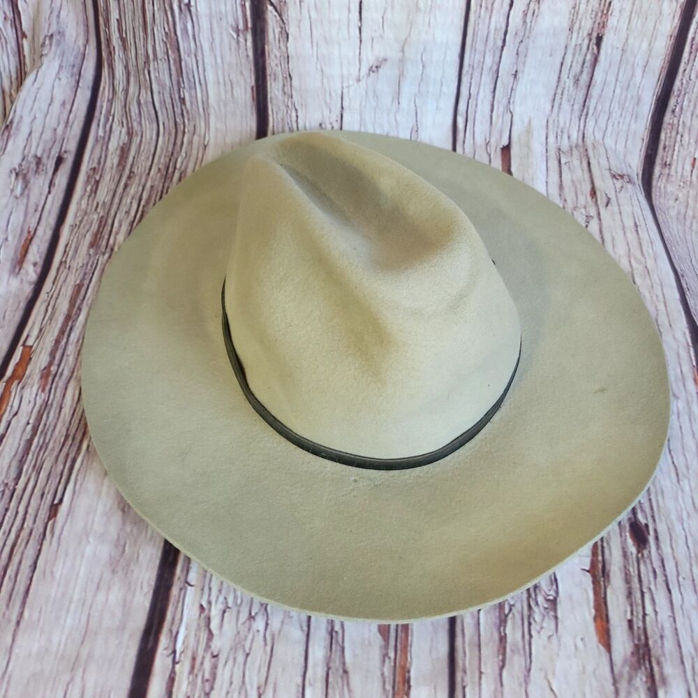 Silver Spur Quarter Cattleman VTG Western Cowboy Wide Brim Felt Hat Wool Gray